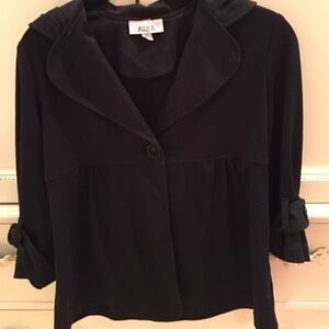Knit black pea coat jacket